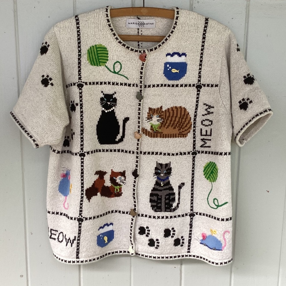 Marisa Christina CAT hand knitted TOP sweater